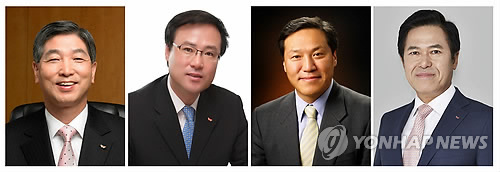 왼쪽부터 정철길, 장동현, 문종훈, 박정호.