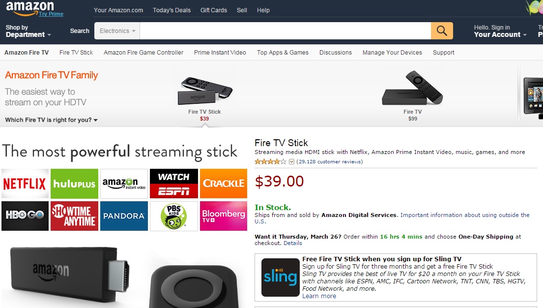 아마존 파이어 스틱 티비