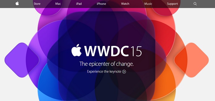 애플 홈페이지 WWDC 페이지 캡처