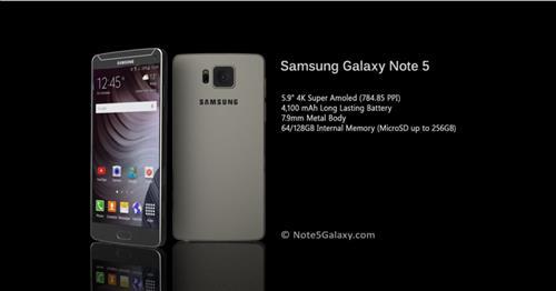 인터넷사이트 'note5galaxy.com'가 추정한 갤럭시노트5 이미지