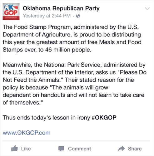 The Oklahoma Republican Party’s Deeply Offensive Facebook Post