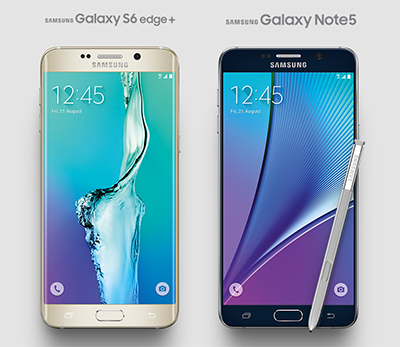 갤럭시S6엣지플러스, 스마트폰 갤럭시노트5  (삼성전자제공)