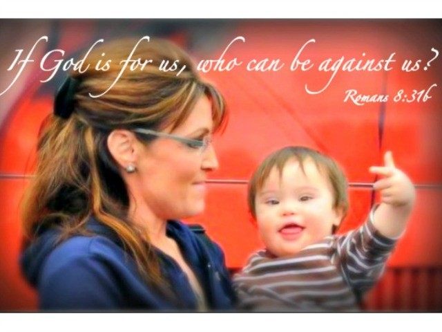 사라 플레인 전 알래스카 주지사와 다운증후군을 가진 아들 트리그