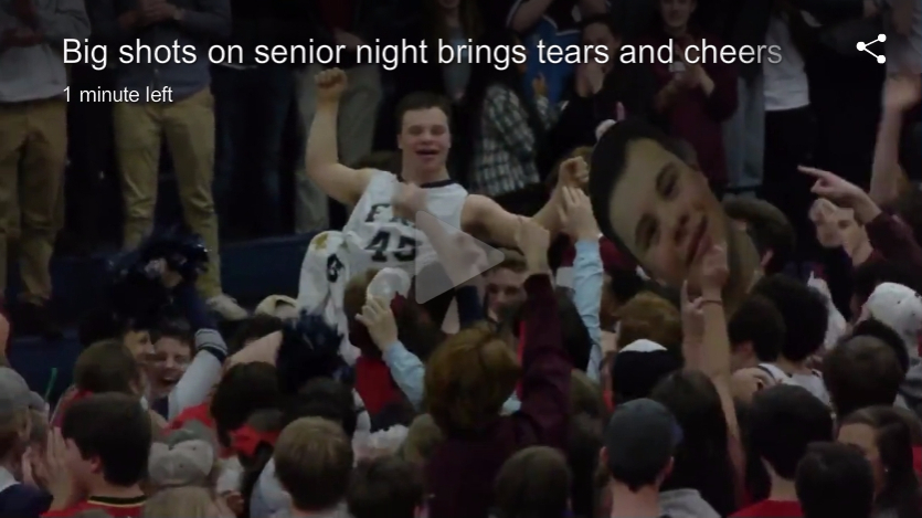 감동의 3점슛을 터뜨린 후 환호를 받고 있는 다운증후군 농구선수 로버트 루이스