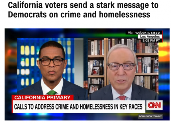 CNN, 진보성향 캘리포니아 선거에서 변화의 바람불어