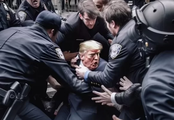AI로 만든 체포되는 트럼프 이미지