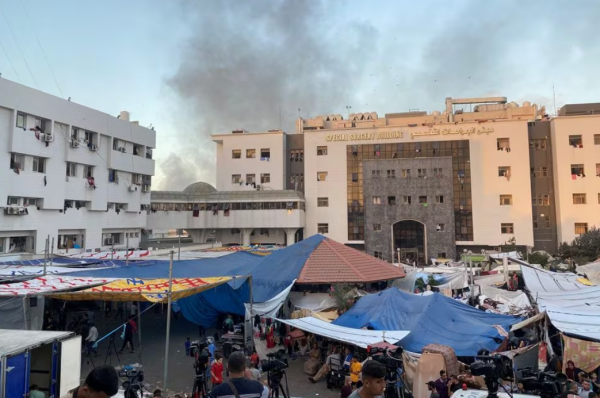 가자지구 최대병원인 알시파 병원인근 난민촌