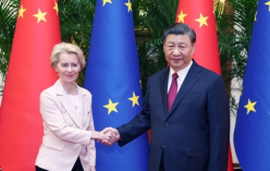 지난 4월 베이징 만난 시진핑·폰데어라이엔 EU 집행위원장