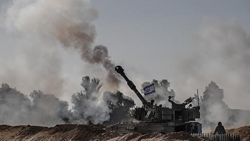 155mm 자주포 발사하는 이스라엘군