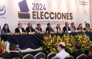 대선·총선 개표 관련 기자회견하는 엘살바도르 선거법원