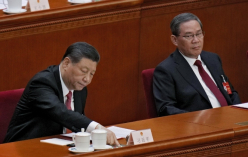 전인대 폐막식 참석한 시진핑 중국 국가주석(왼쪽)과 리창 총리