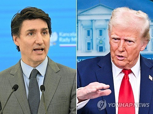 트뤼도 캐나다 총리와 트럼프 미국 대통령