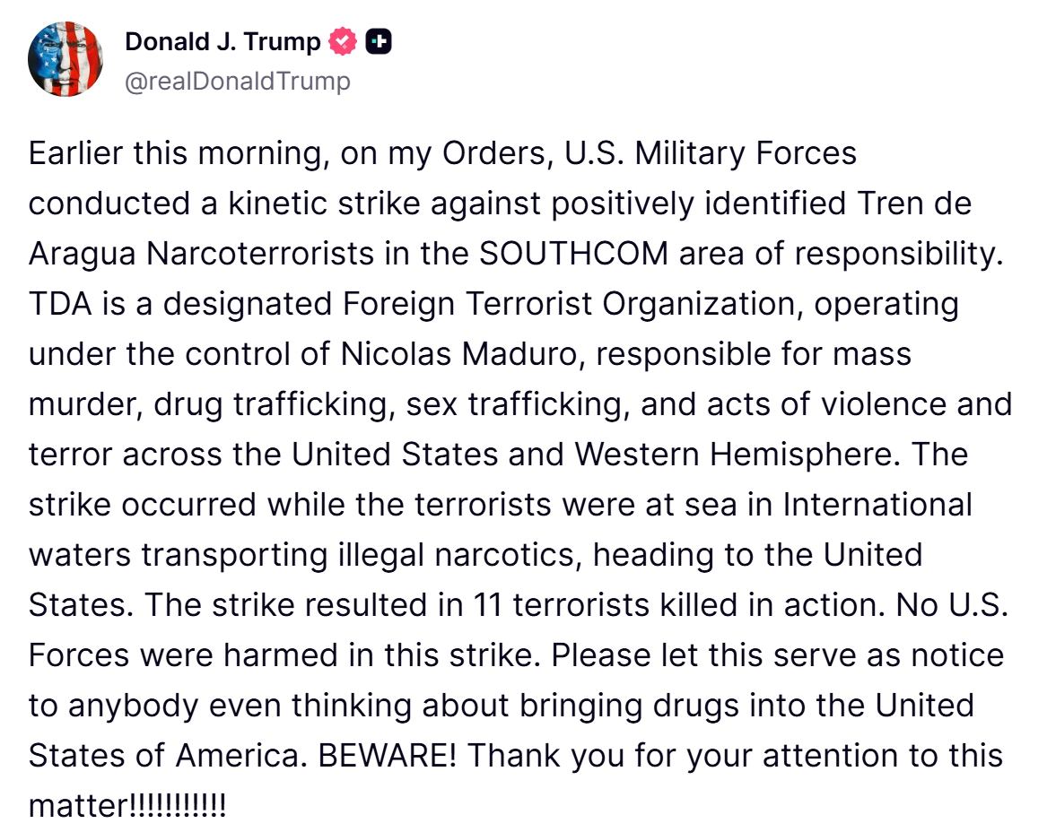 트럼프 트루스 소셜 메시지2