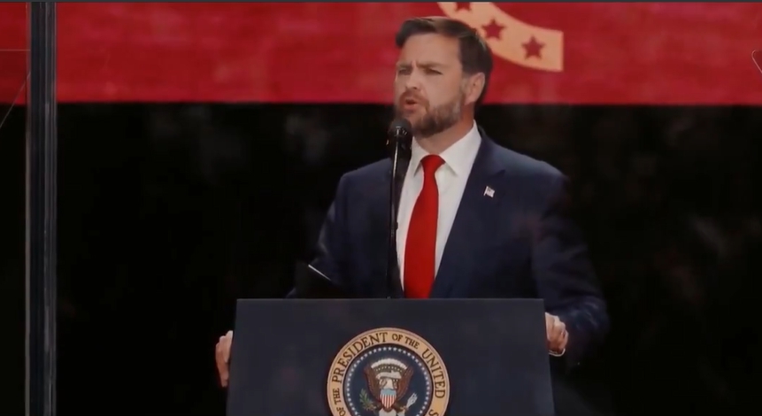 찰리 커크 주모식에서 연설하는 JD 밴스 부통령.