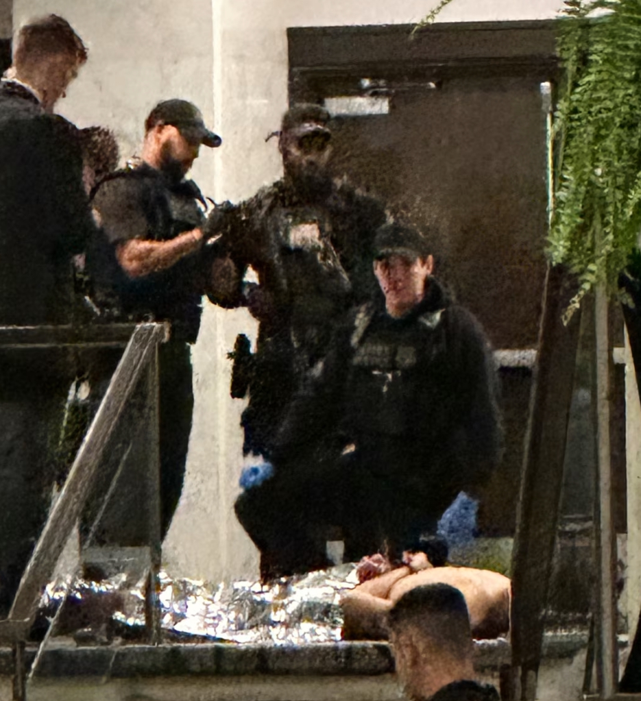 만찬장 용의자 체포현장